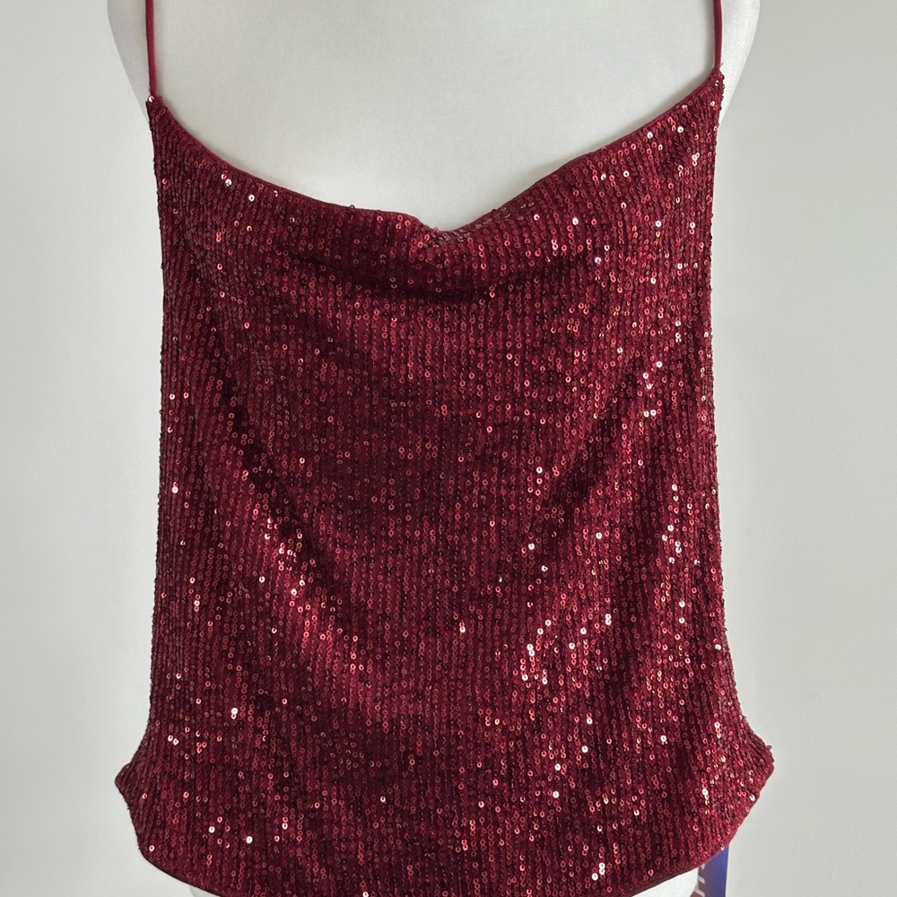 Sequin Burgundy Cami Top
